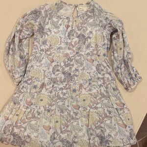 Roller Rabbit Floral Kids Dress - Cream, Blue, Yellow